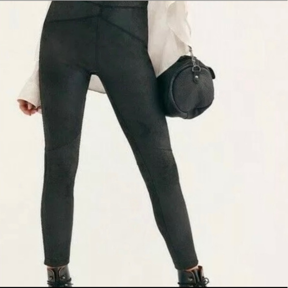 New with tags free people midnight vegan suede leggings